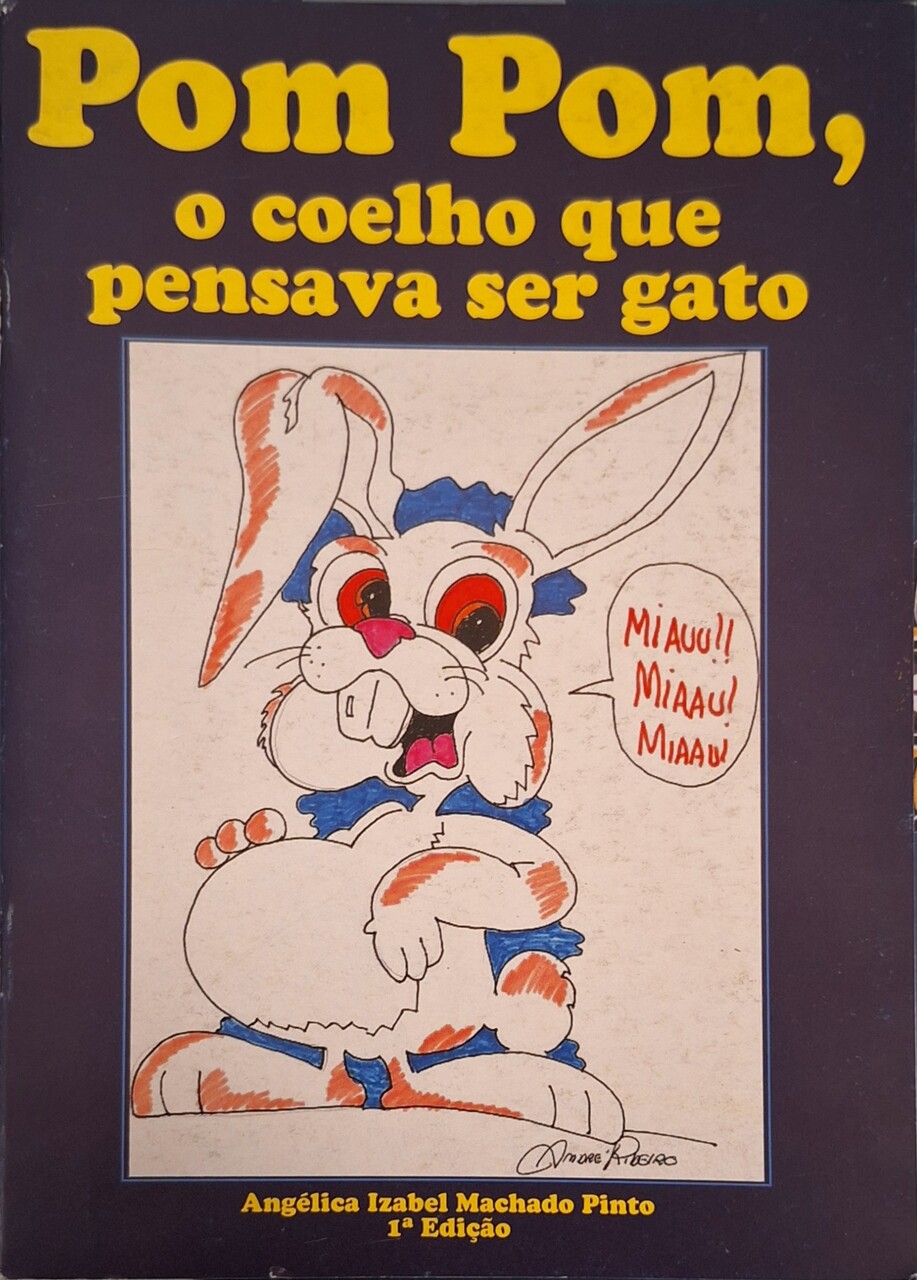 Capa do livro Pompom o coelho que pensava ser gato, de Angélica Izabel Machado Pinto, pela Editora Uiclap