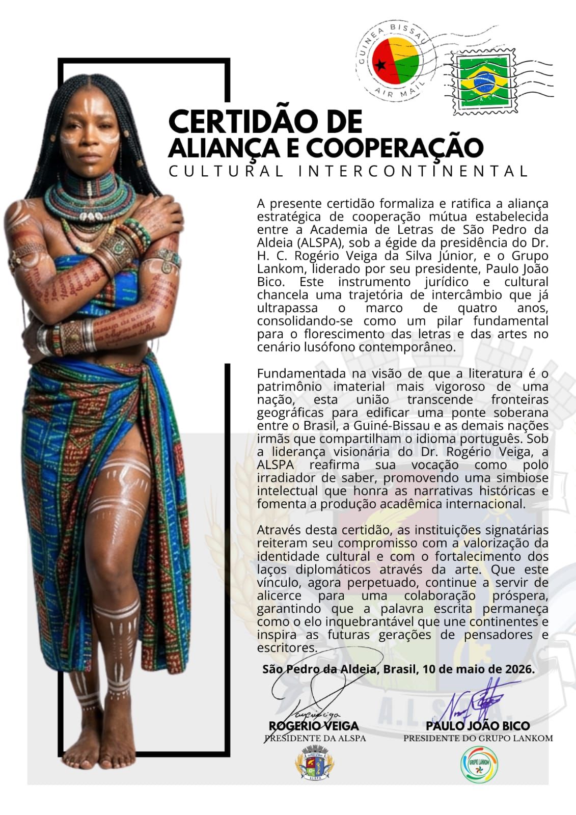 Certidão de Aliança e Cooperação Cultural Intercontinental