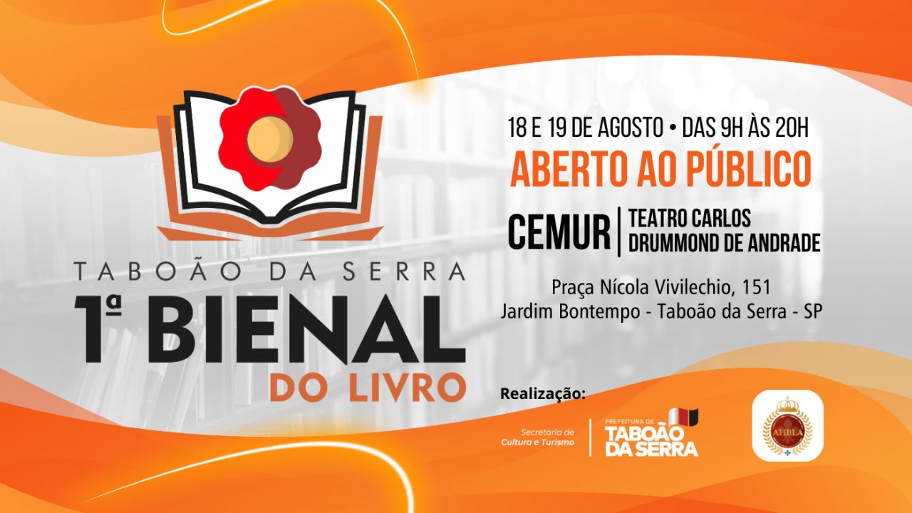 Banner de divulgação da 1ª Bienal do Livro de Taboão da Serra
