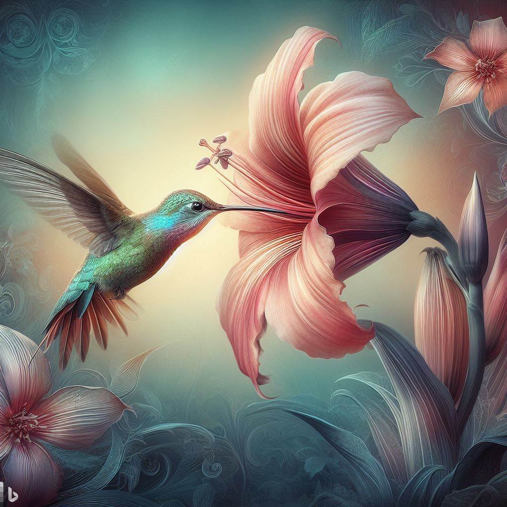A flor enrubesceu, ao beijo do colibri