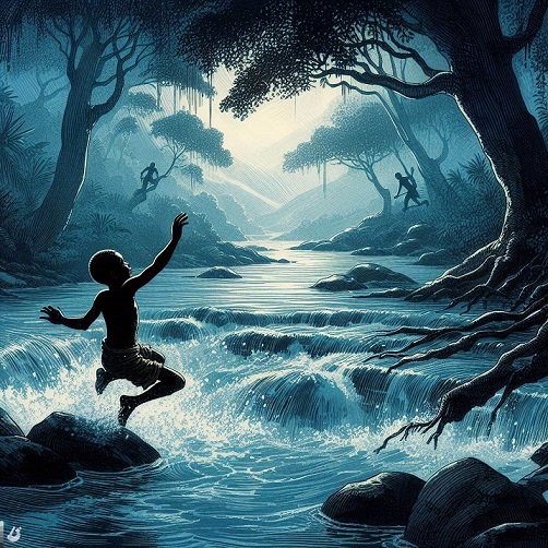 "Os rios de águas profundas, onde nadava feliz o menino negro"