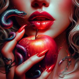 "Teus lábios em suplício, como a maçã proibida, perigosa, fatal, atrativa,