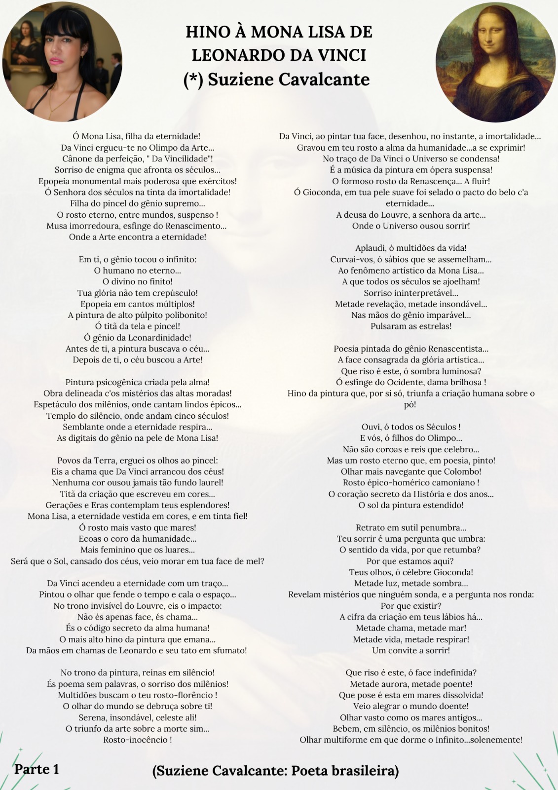 Hino à Mona Lisa de Leonardo da Vinci