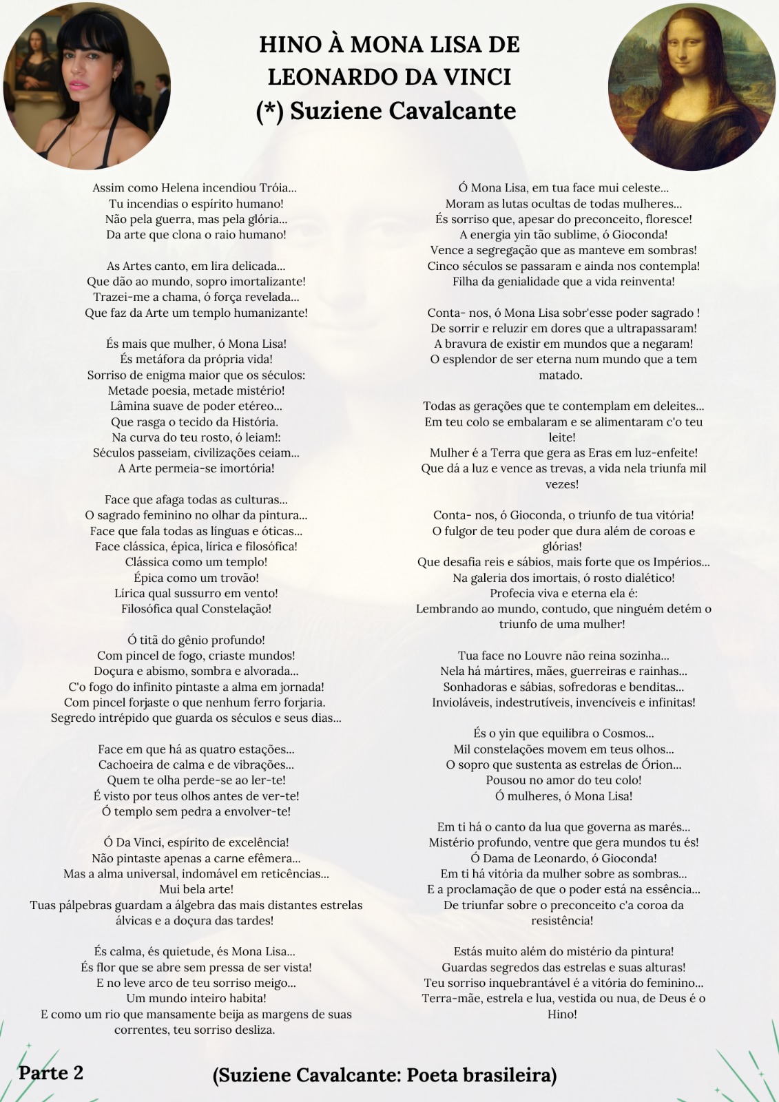 Hino à Mona Lisa de Leonardo da Vinci