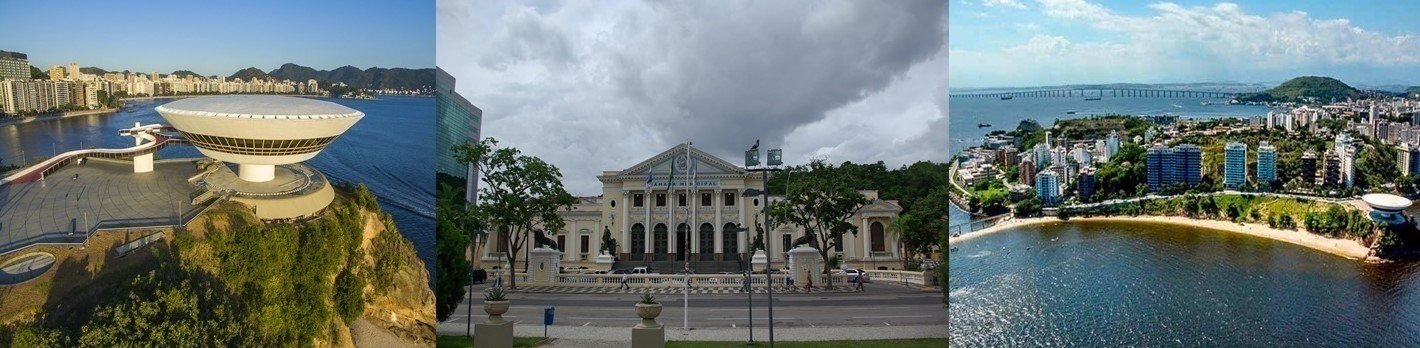 Museu de Arte Contemporânea, Câmara Municipal e uma vista aérea de Niterói