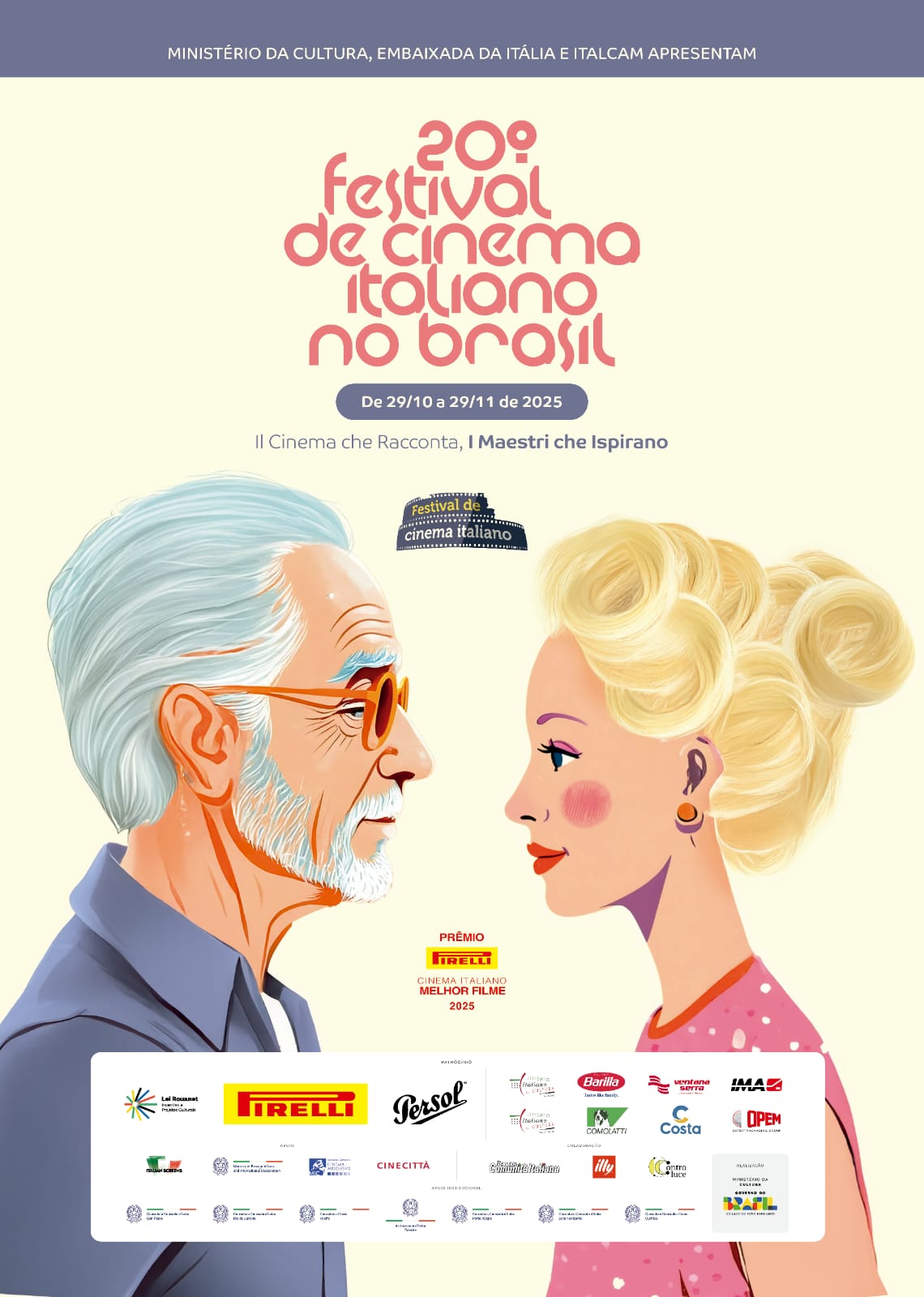 Card da 20° edição anual do Festival do Cinema Italiano no Brasil