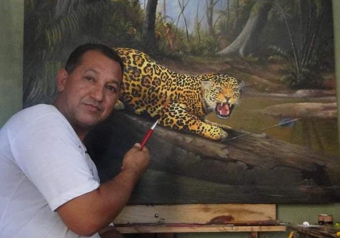 Oleo sobre Tela - A Caçada Indígena - Tonneves