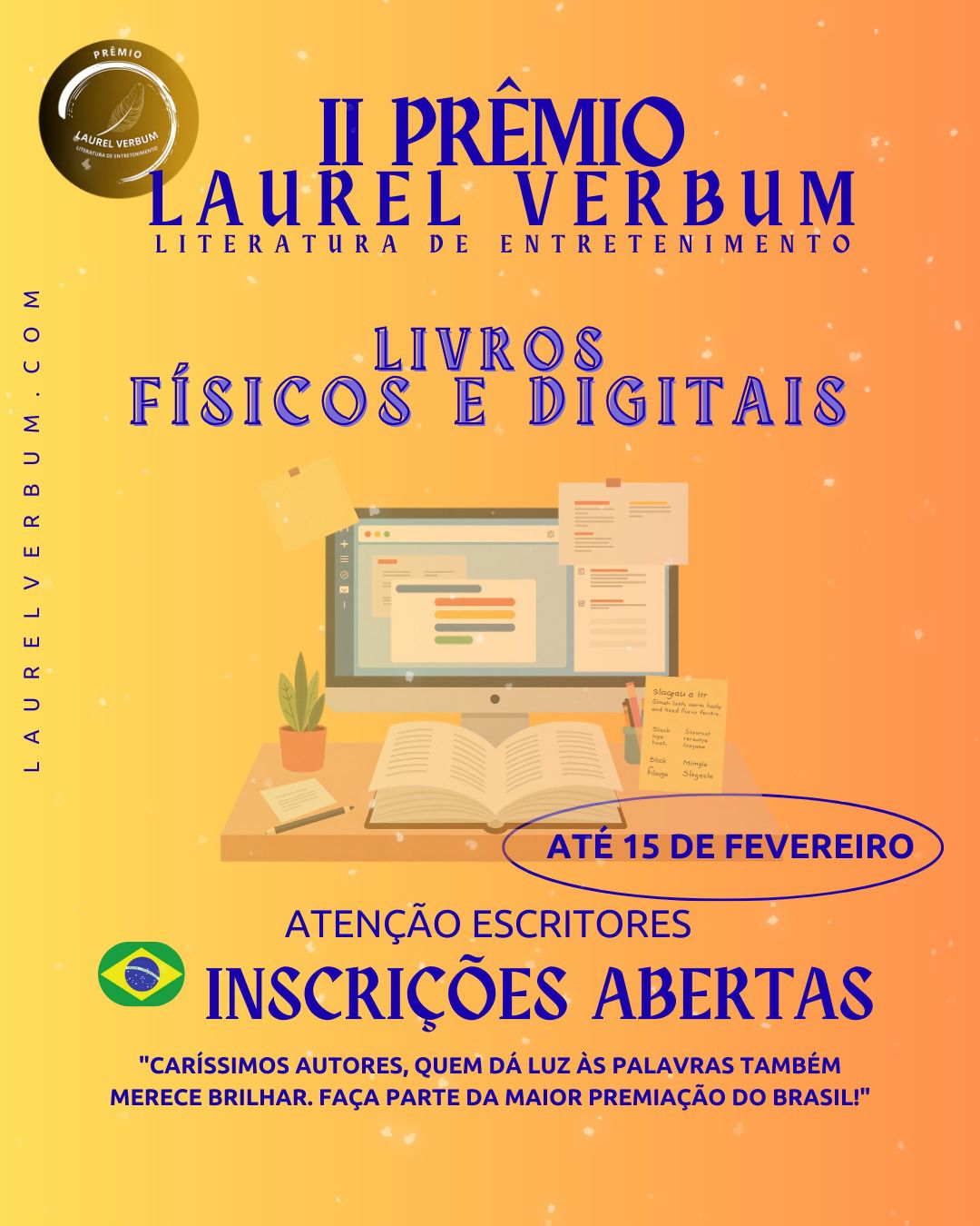 Card do II Prêmio Laurel Verbum de Literatura de Entretenimento