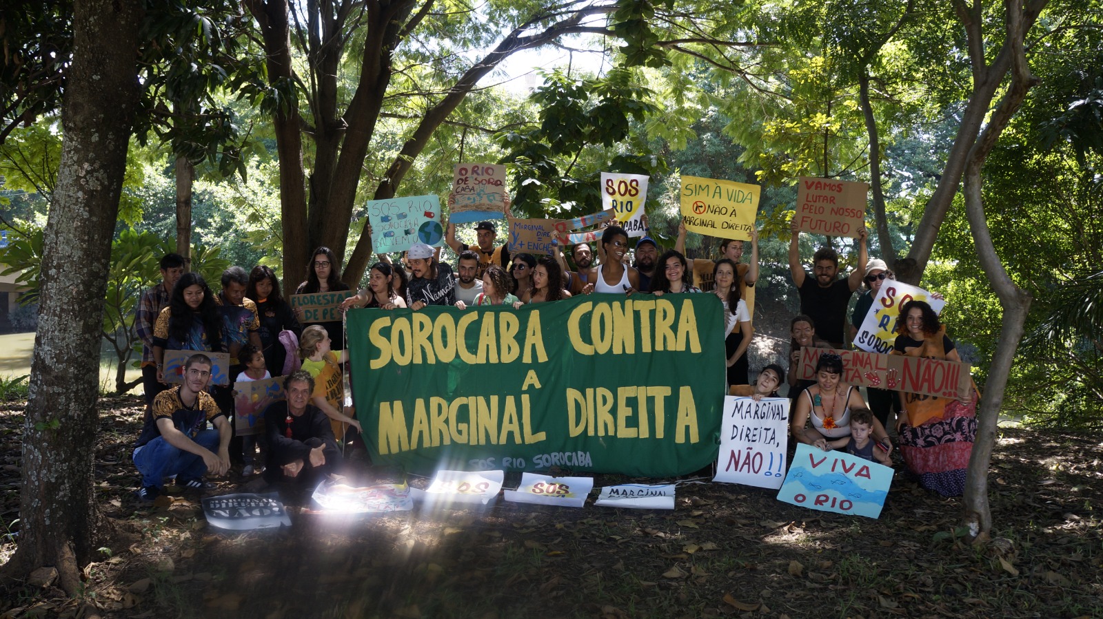 Manifestação contra o projeto da Marginal Direita do Rio Sorocaba, em 21 de março de 2026 - Foto por Carlos Cavalheiro