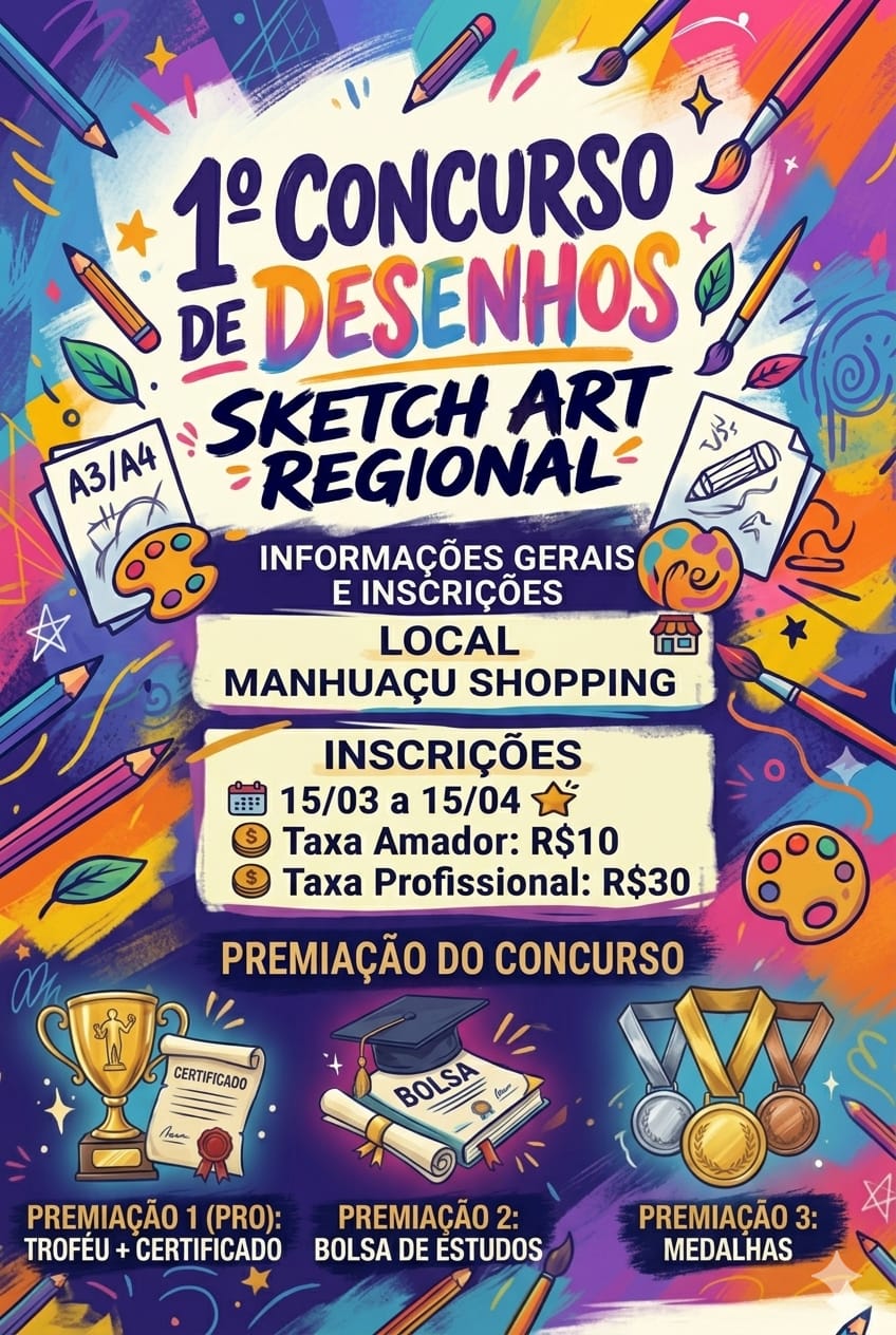 Card do 1º Concurso de Desenhos – Sketch Art Regional