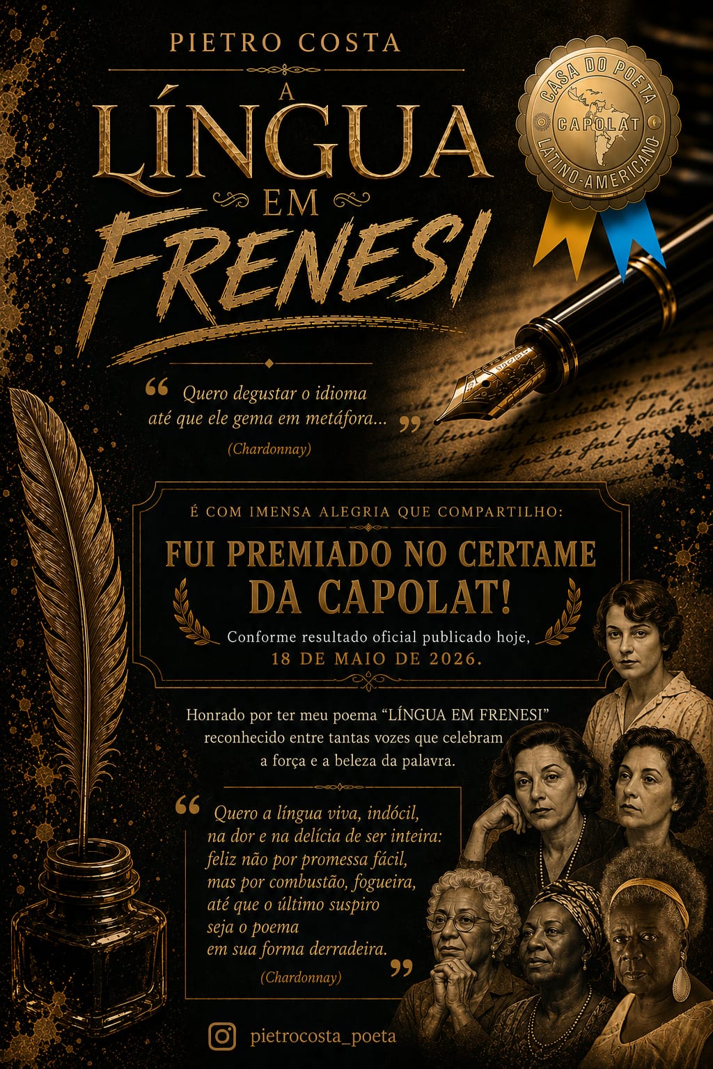 ard referente ao concurso da Capolat, no qual Pietro Costa participou sob o pseudonimo Chardonnay