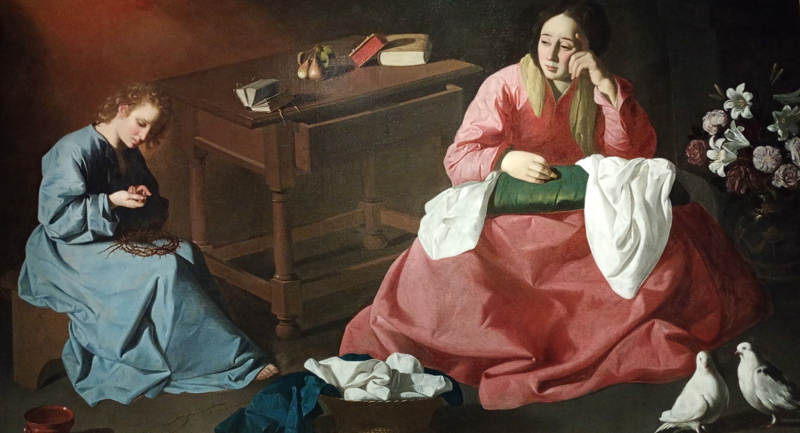 Cristo y la Virgen en la casa de Nazaret, de Francisco de Zurbarán, foto de Rafael Peñas Cruz