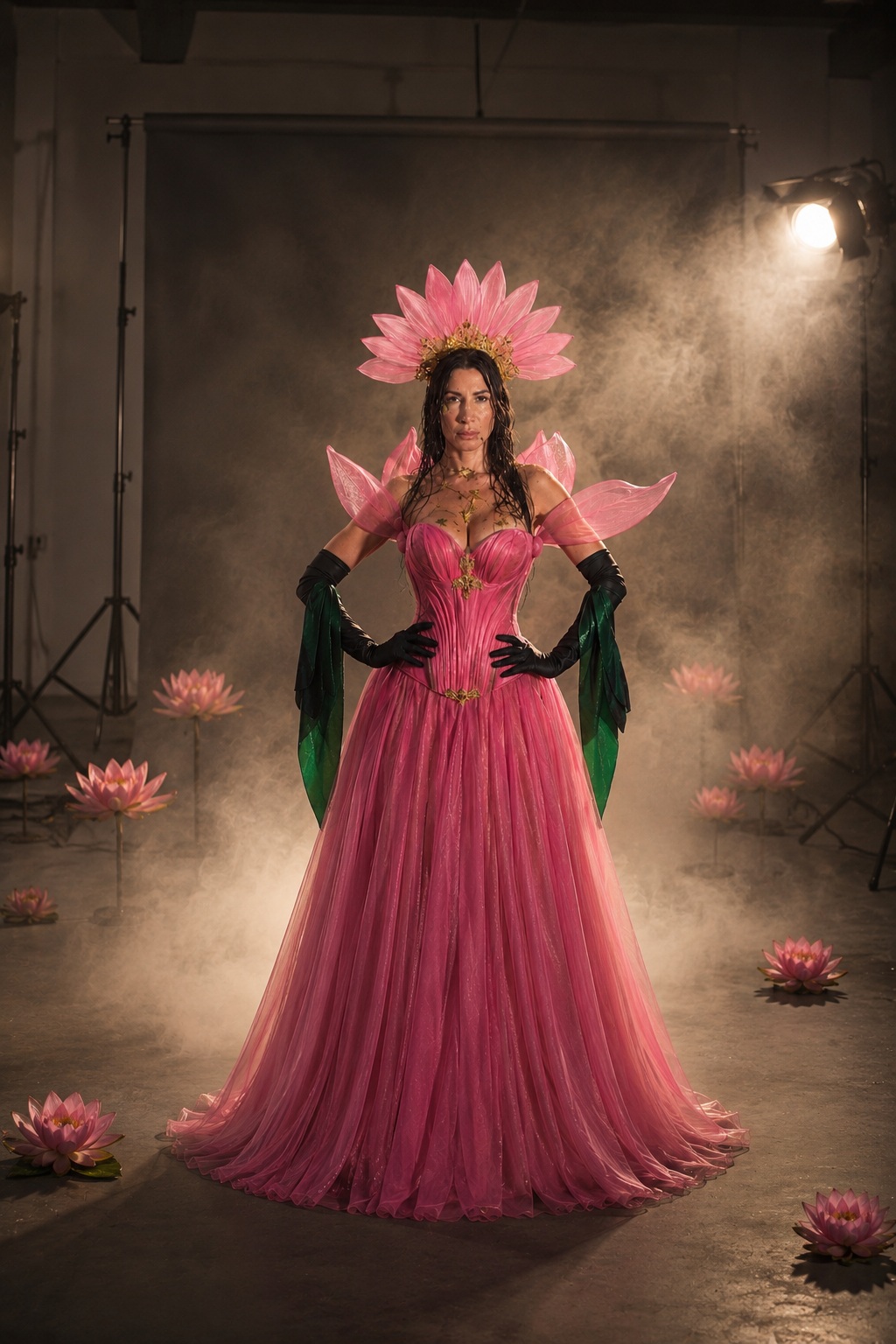 Virginia Staricco representa la flor de loto uno de los diseños más significativos de la obra de Steven
Fotografía: Steven Vázquez © junio 2026 