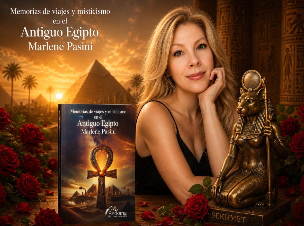 O livro mais recente de Marlene Pasini é Memórias de viagens e misticismo no Antigo Egito, obra que será oficialmente apresentada durante este mês de setembro, no Cairo, Egito. Foto: cortesia de Marlene Pasini.